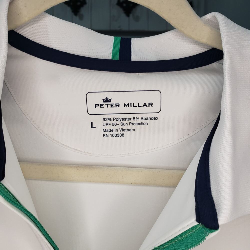Peter Millar Pullover L White Quarter Zip Golf Tennis - Picture 3 of 4